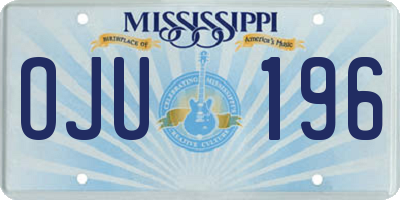 MS license plate OJU196