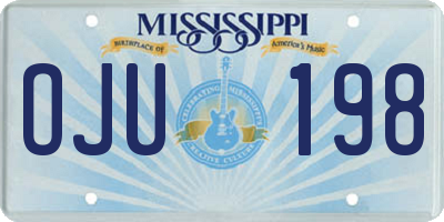 MS license plate OJU198