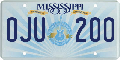 MS license plate OJU200