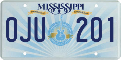 MS license plate OJU201