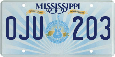 MS license plate OJU203