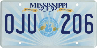 MS license plate OJU206