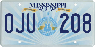 MS license plate OJU208