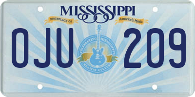 MS license plate OJU209
