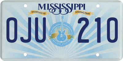 MS license plate OJU210