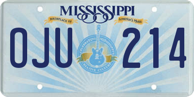 MS license plate OJU214