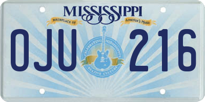 MS license plate OJU216