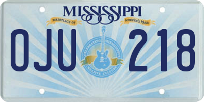 MS license plate OJU218