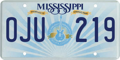 MS license plate OJU219