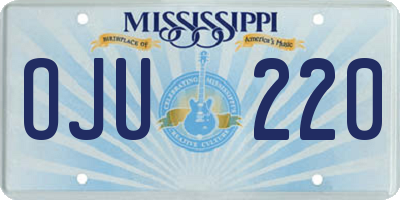 MS license plate OJU220