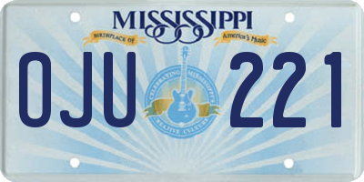 MS license plate OJU221
