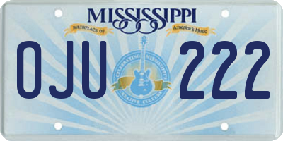 MS license plate OJU222