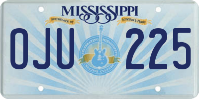 MS license plate OJU225