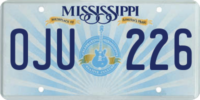 MS license plate OJU226