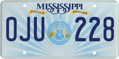 MS license plate OJU228