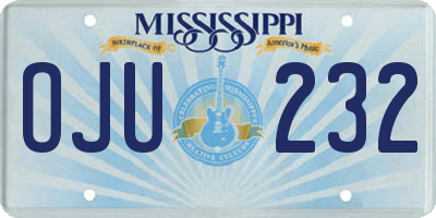 MS license plate OJU232