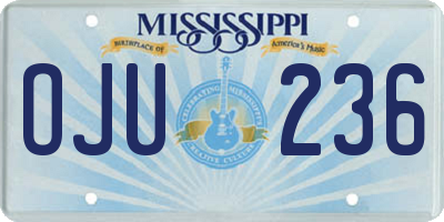 MS license plate OJU236