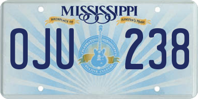 MS license plate OJU238