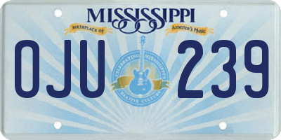 MS license plate OJU239
