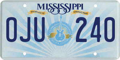 MS license plate OJU240