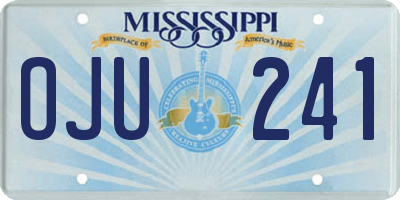 MS license plate OJU241