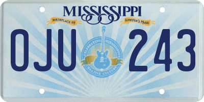 MS license plate OJU243