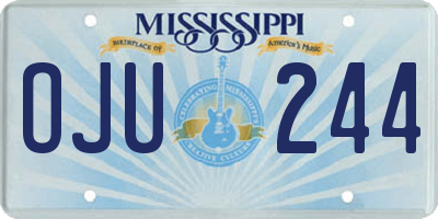 MS license plate OJU244