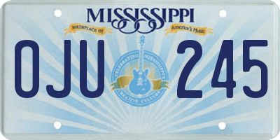 MS license plate OJU245
