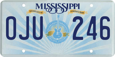 MS license plate OJU246