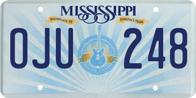 MS license plate OJU248