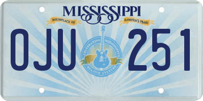 MS license plate OJU251