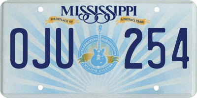 MS license plate OJU254