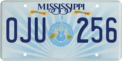 MS license plate OJU256