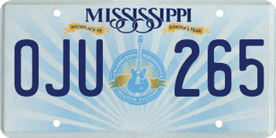 MS license plate OJU265