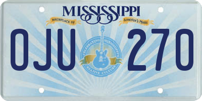MS license plate OJU270