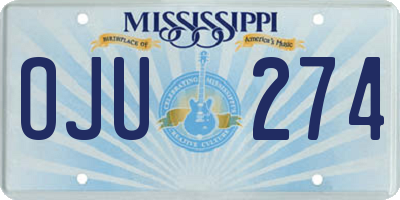 MS license plate OJU274