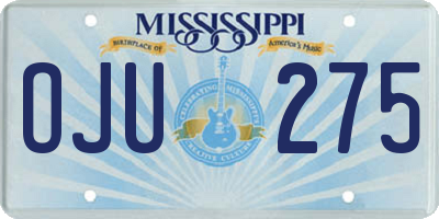 MS license plate OJU275
