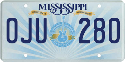 MS license plate OJU280