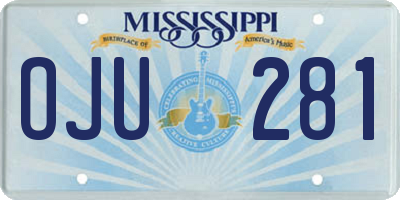 MS license plate OJU281