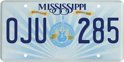 MS license plate OJU285