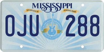 MS license plate OJU288