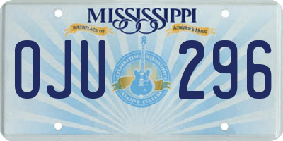 MS license plate OJU296
