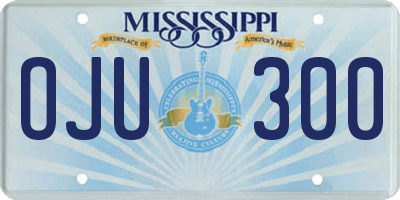 MS license plate OJU300