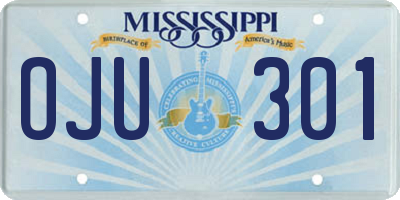MS license plate OJU301