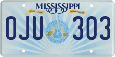MS license plate OJU303