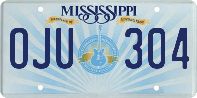 MS license plate OJU304
