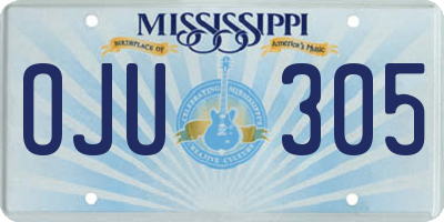 MS license plate OJU305