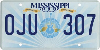 MS license plate OJU307