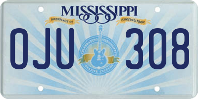 MS license plate OJU308