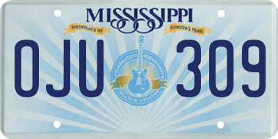 MS license plate OJU309